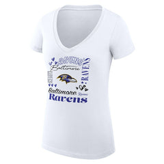 Baltimore Ravens G-III 4Her by Carl Banks Women's Super-Slim Fit Lightweight Collage Team V-Neck T-Shirt | NFL Hot
