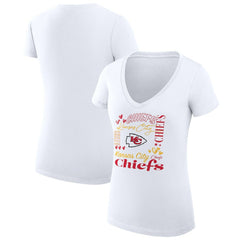 Kansas City Chiefs G-III 4Her by Carl Banks Women's Super-Slim Fit Lightweight Collage Team V-Neck T-Shirt | NFL Near me