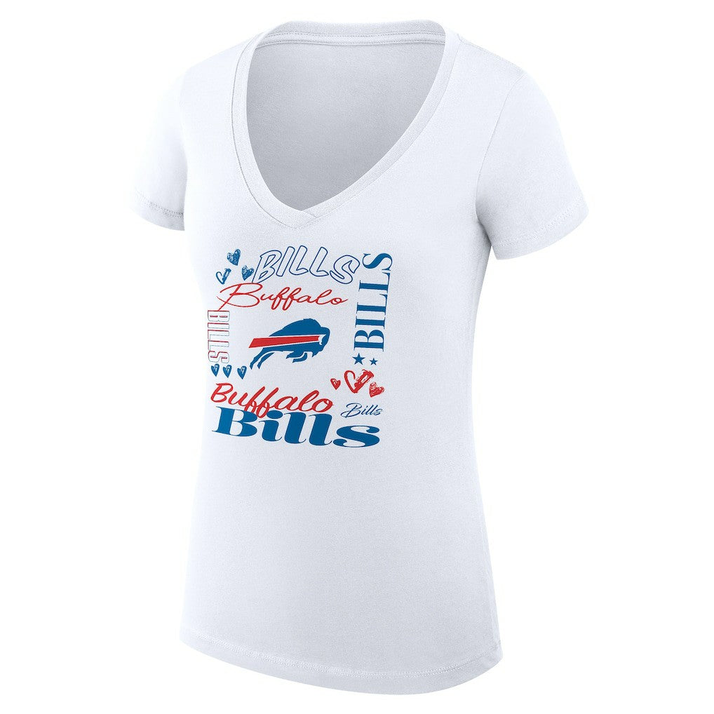 Buffalo Bills G-III 4Her by Carl Banks Women's Super-Slim Fit Lightweight Collage Team V-Neck T-Shirt | NFL On sale