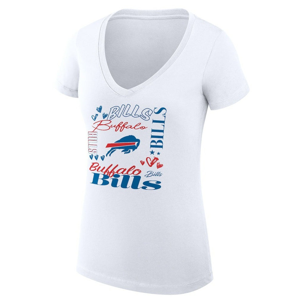 Buffalo Bills G-III 4Her by Carl Banks Women's Super-Slim Fit Lightweight Collage Team V-Neck T-Shirt | NFL On sale