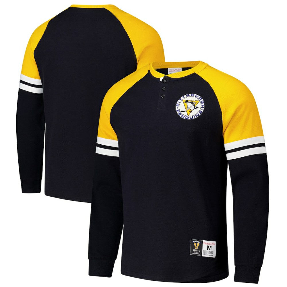 Pittsburgh Penguins Mitchell & Ness Thermal Henley Long Sleeve T-Shirt -  NHL T-shirts