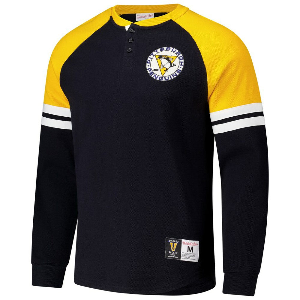 Pittsburgh Penguins Mitchell & Ness Thermal Henley Long Sleeve T-Shirt -  NHL T-shirts