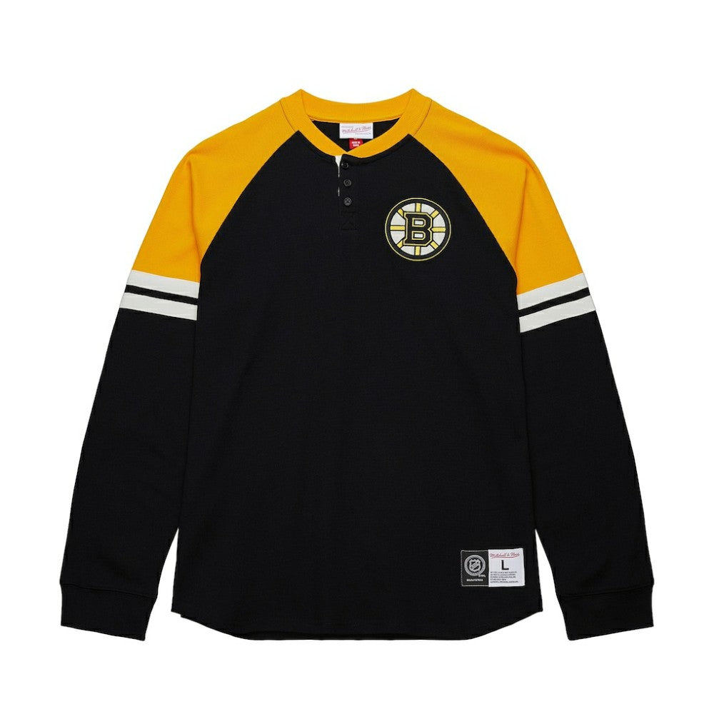 Boston Bruins Mitchell & Ness Thermal Henley Long Sleeve T-Shirt -  NHL T-shirts
