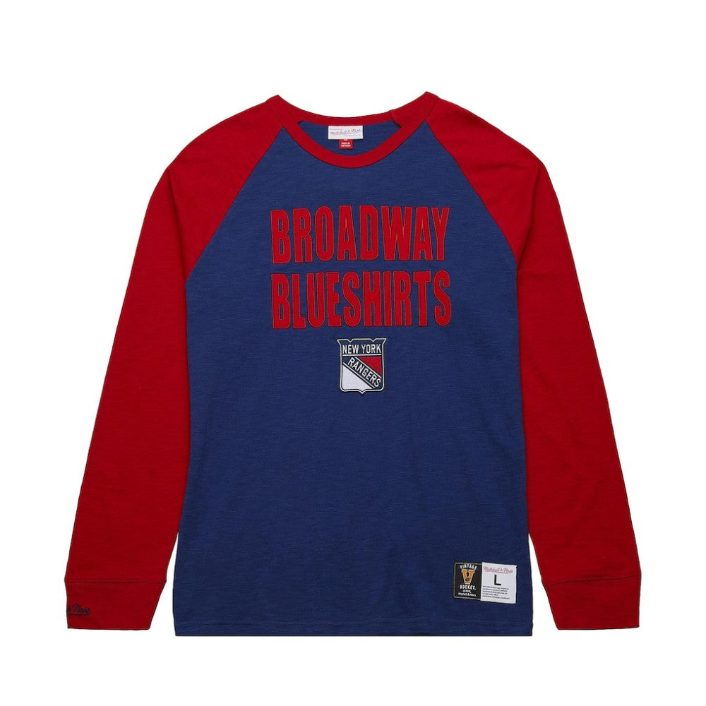 New York Rangers Mitchell & Ness Legendary Slub Raglan Long Sleeve T-Shirt -  NHL T-shirts