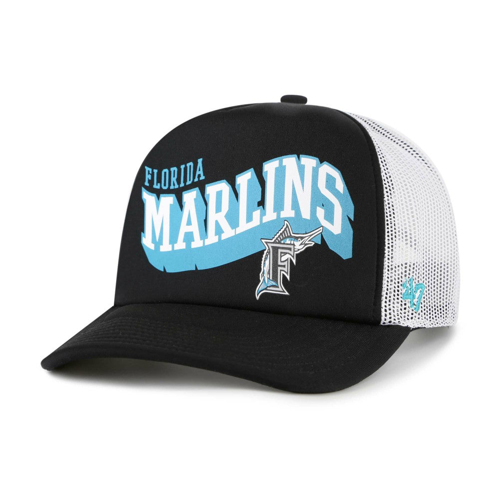 Miami Marlins '47 Meander Foam Trucker Snapback Hat - MLB Hats