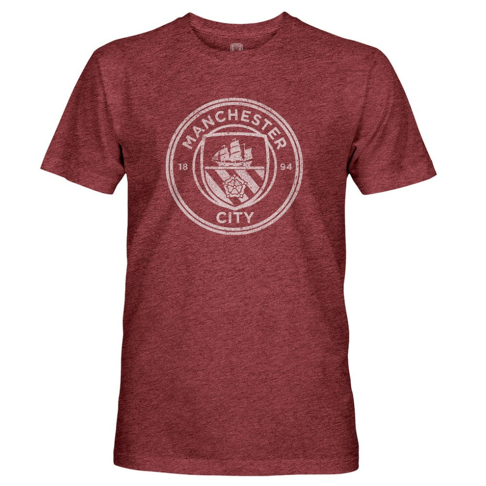 Manchester City 1863FC Mono Badge Retro Tri-Blend T-Shirt