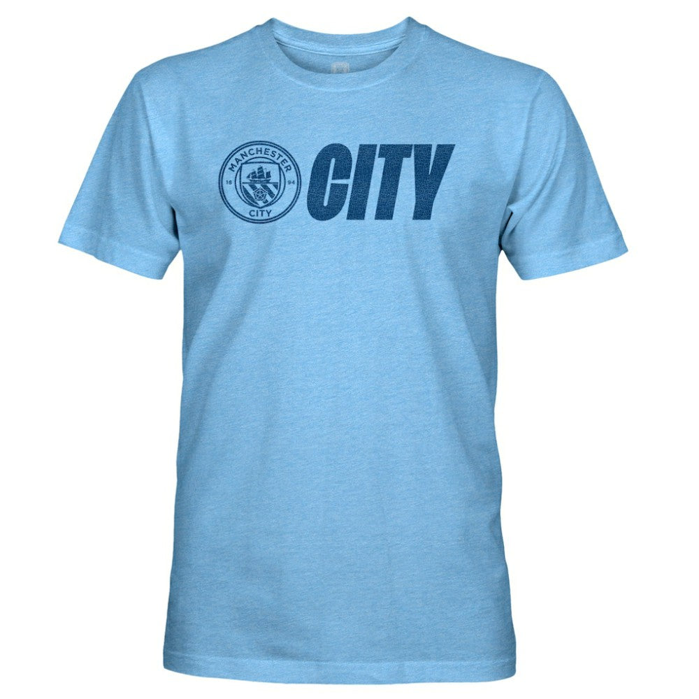 Manchester City 1863FC Mono Badge Lock-Up Retro Tri-Blend T-Shirt