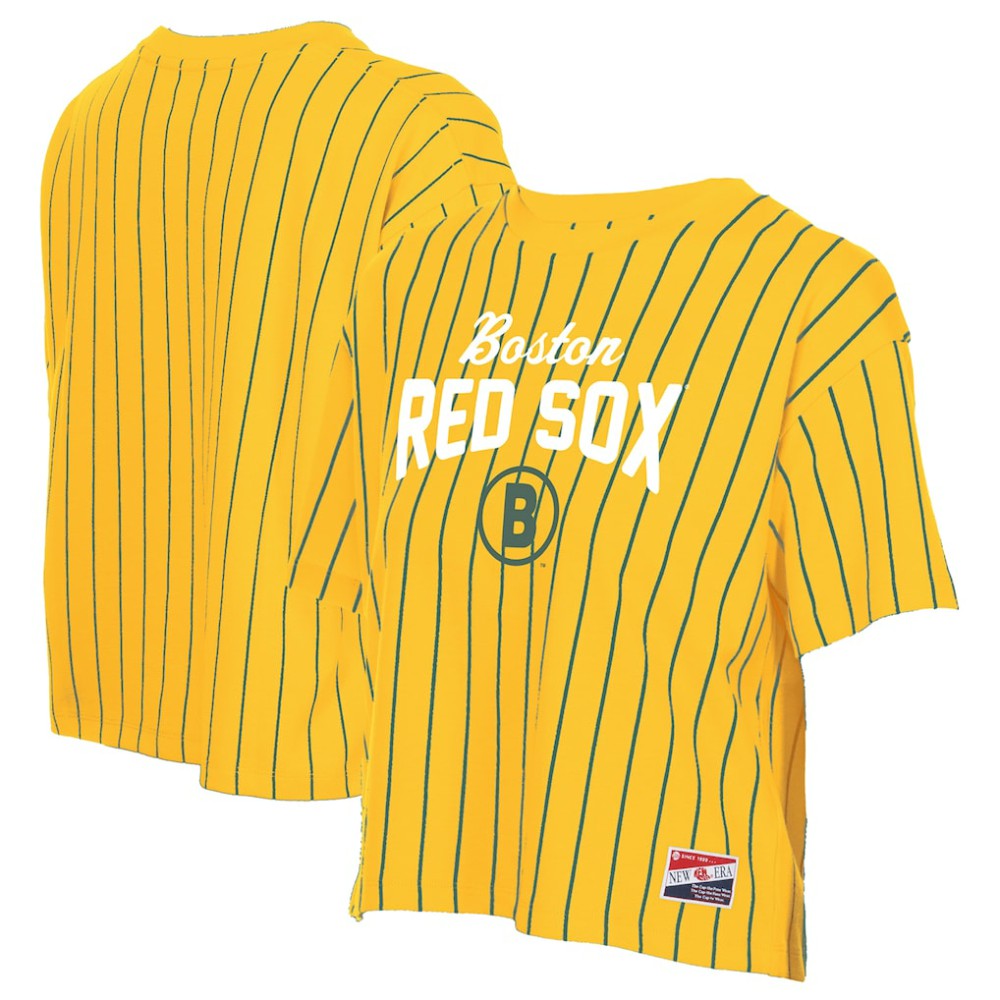 Boston Red Sox New Era Women's 2025 City Connect Pinstripe T-Shirt - MLB T-shirts