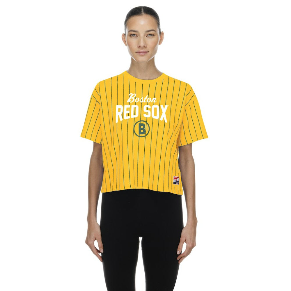 Boston Red Sox New Era Women's 2025 City Connect Pinstripe T-Shirt - MLB T-shirts