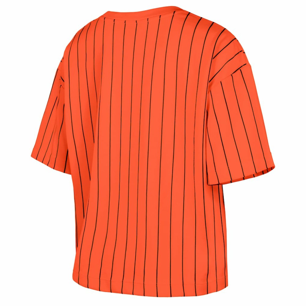 San Francisco Giants New Era Women's 2025 City Connect Boxy Pinstripe T-Shirt - MLB T-shirts