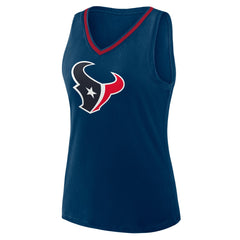 Houston Texans Logo Athletic Women's Plus Size Stellar Win V-Neck Tank Top | NFL Outlet