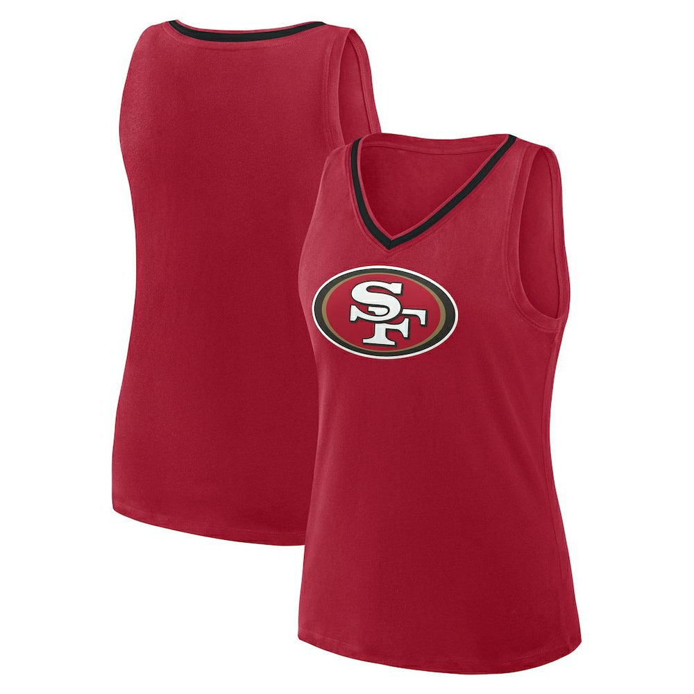 San Francisco 49ers Logo Athletic Women's Plus Size Stellar Win V-Neck Tank Top | NFL Online
