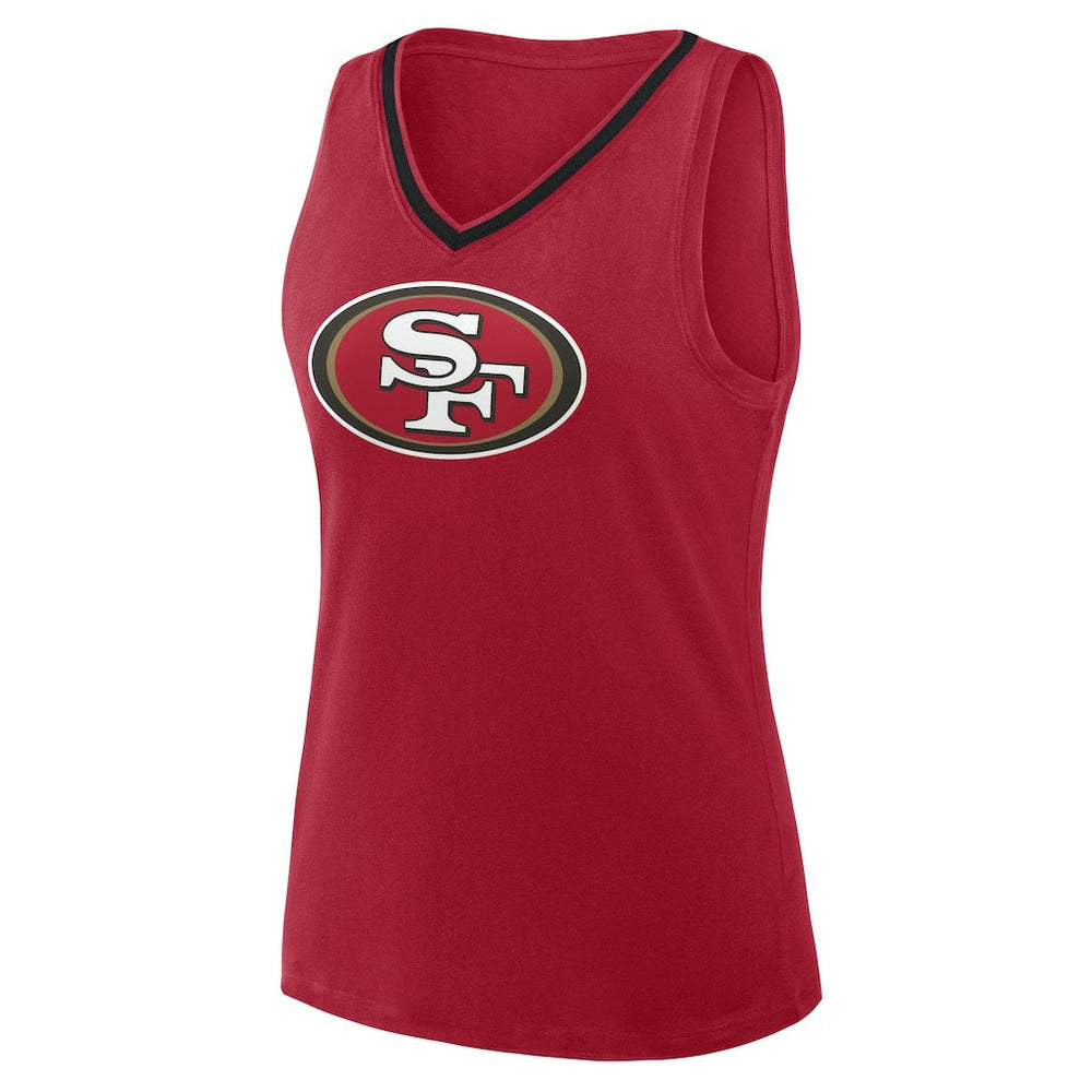 San Francisco 49ers Logo Athletic Women's Plus Size Stellar Win V-Neck Tank Top | NFL Online