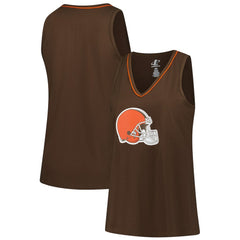 Cleveland Browns Logo Athletic Women's Plus Size Stellar Win V-Neck Tank Top | NFL On sale