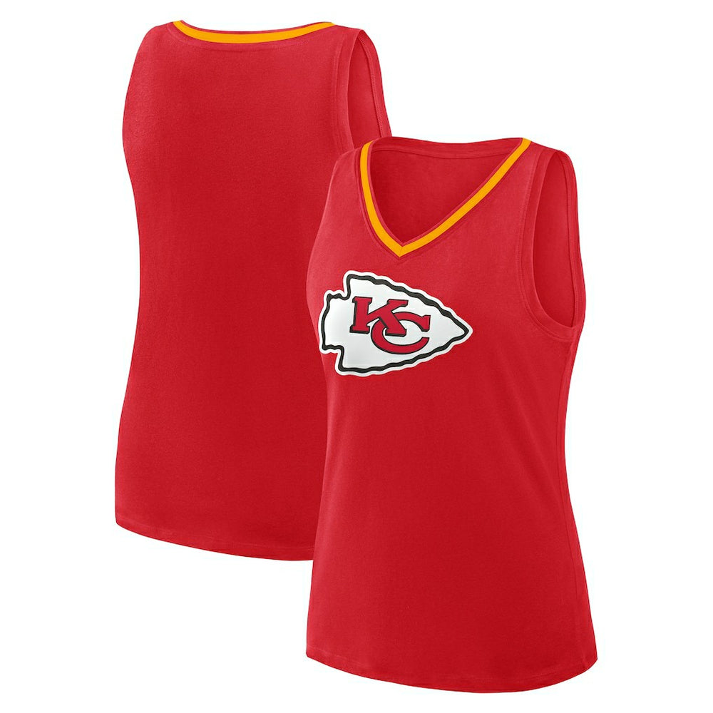 Kansas City Chiefs Logo Athletic Women's Plus Size Stellar Win V-Neck Tank Top | NFL On sale