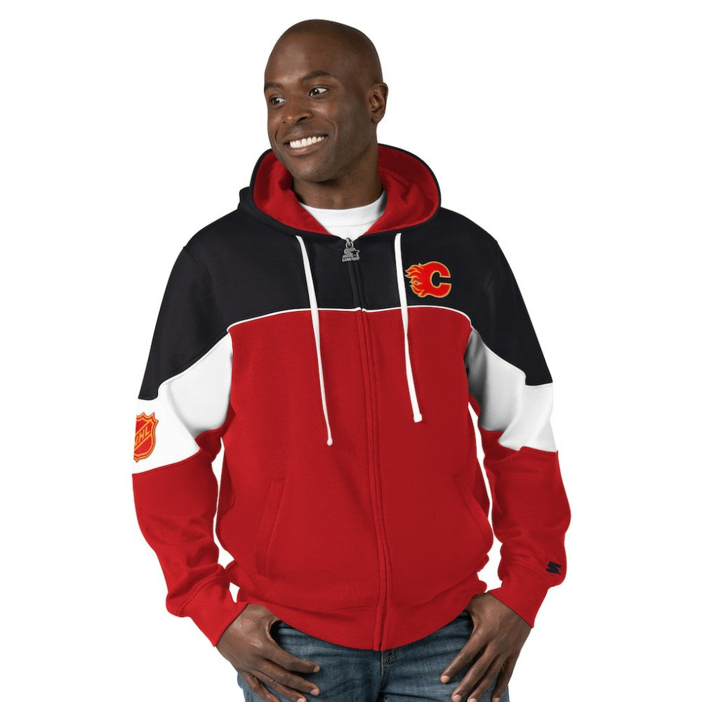 Calgary Flames Starter Power Forward Full-Zip Hoodie -  NHL Hoodies