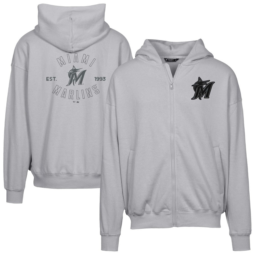 Miami Marlins Levelwear Uphill Abyssal Full-Zip Hoodie - MLB Hoodies
