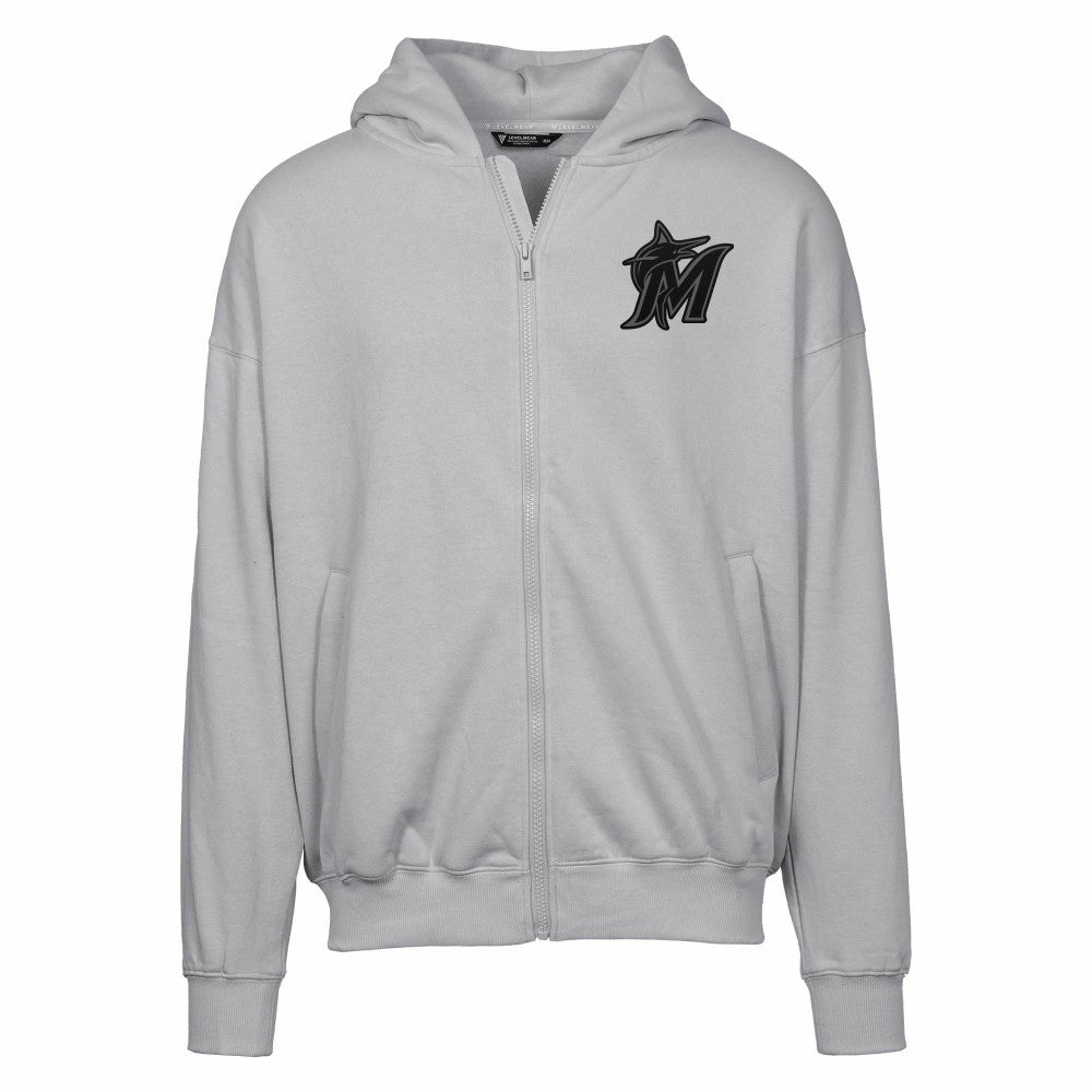 Miami Marlins Levelwear Uphill Abyssal Full-Zip Hoodie - MLB Hoodies