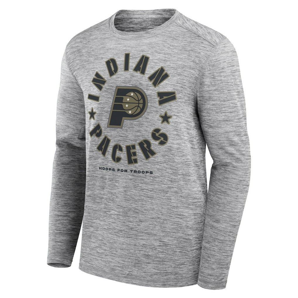 Heather Gray Indiana Pacers NBA Hoops for Troops Long Sleeve T-Shirt | NBA