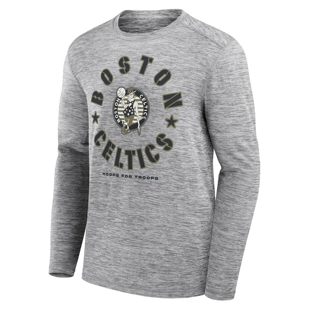 Heather Gray Boston Celtics NBA Hoops for Troops Long Sleeve T-Shirt | NBA