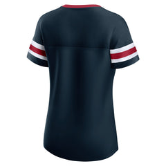 Houston Texans Women's Iconic Bling Athena Lace-Up V-Neck T-Shirt | NFL Hot