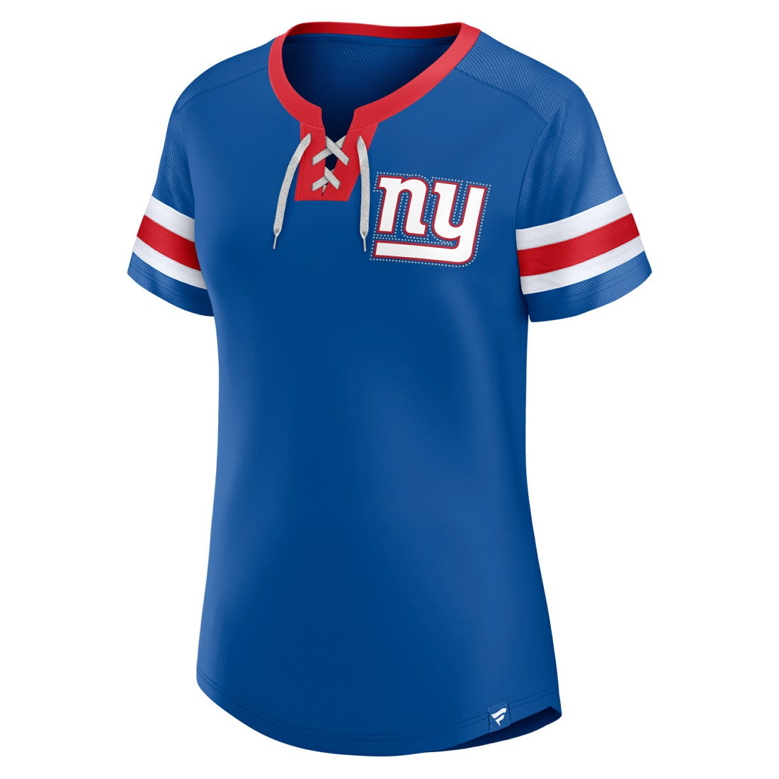 New York Giants Women's Bling Athena Jersey Style Lace-up T-Shirt | NFL New