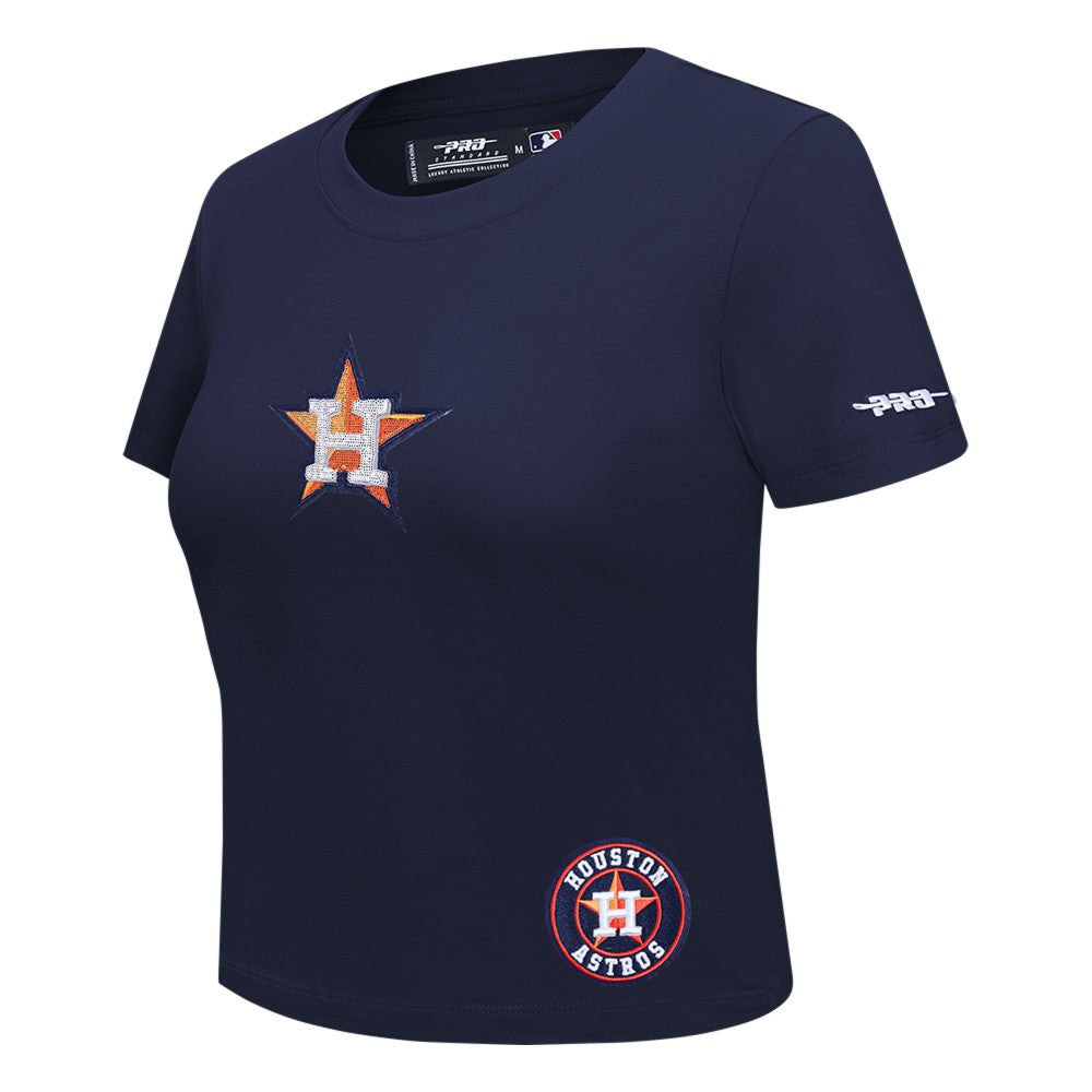 Houston Astros Pro Standard Women's Game Day Classics Baby Doll Cropped T-Shirt - MLB T-shirts