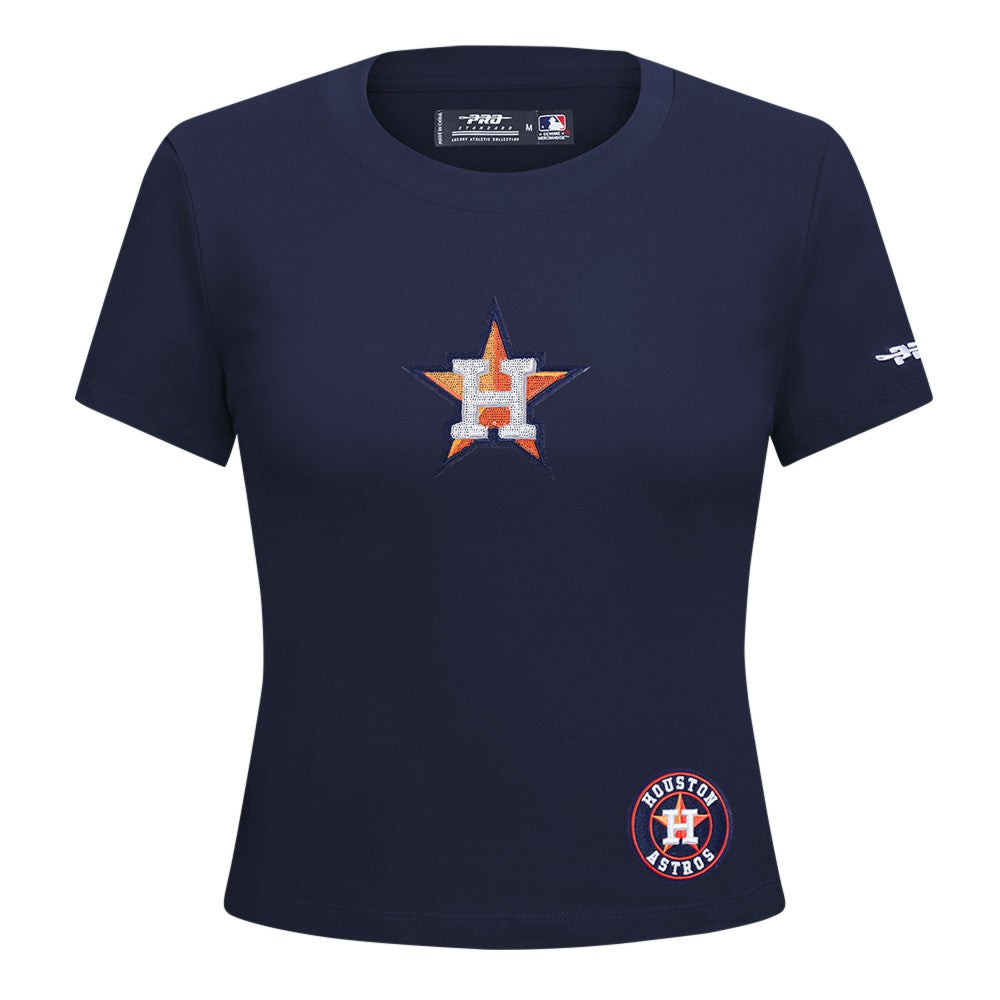 Houston Astros Pro Standard Women's Game Day Classics Baby Doll Cropped T-Shirt - MLB T-shirts
