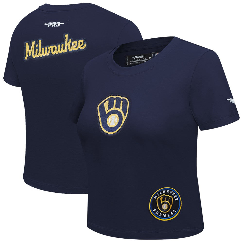 Milwaukee Brewers Pro Standard Women's Game Day Classics Baby Doll Cropped T-Shirt - MLB T-shirts