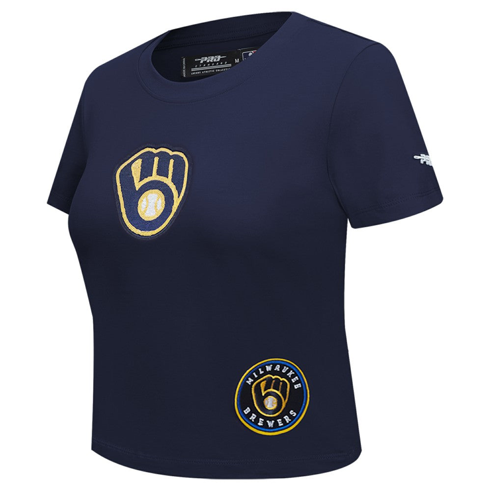Milwaukee Brewers Pro Standard Women's Game Day Classics Baby Doll Cropped T-Shirt - MLB T-shirts