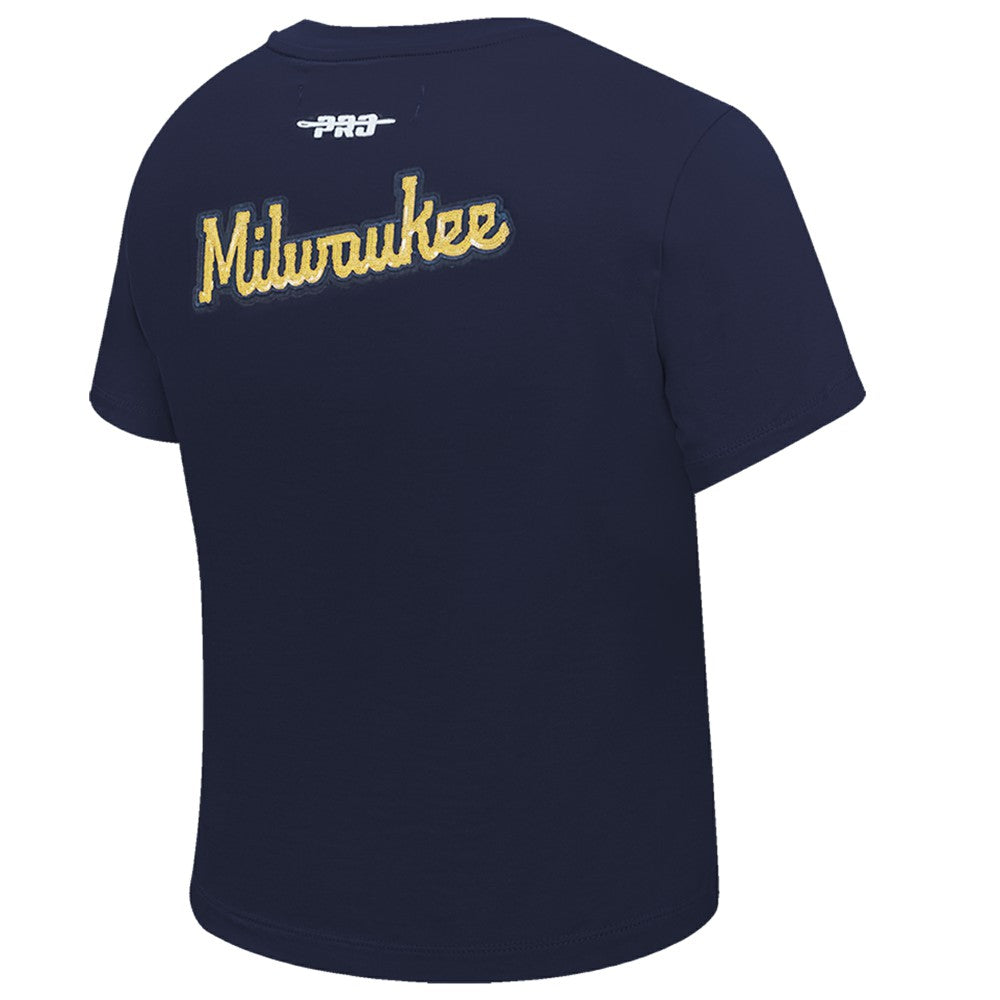 Milwaukee Brewers Pro Standard Women's Game Day Classics Baby Doll Cropped T-Shirt - MLB T-shirts