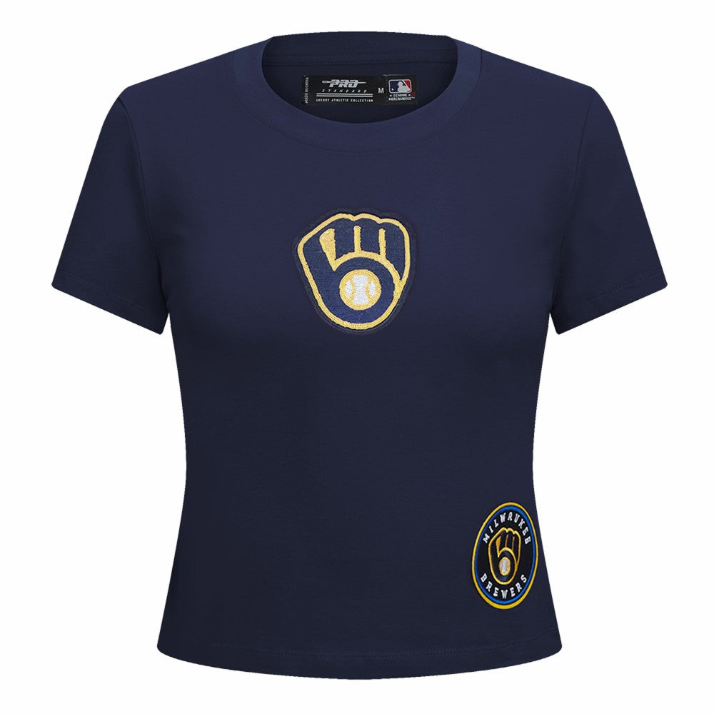 Milwaukee Brewers Pro Standard Women's Game Day Classics Baby Doll Cropped T-Shirt - MLB T-shirts