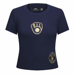 Milwaukee Brewers Pro Standard Women's Game Day Classics Baby Doll Cropped T-Shirt - MLB T-shirts