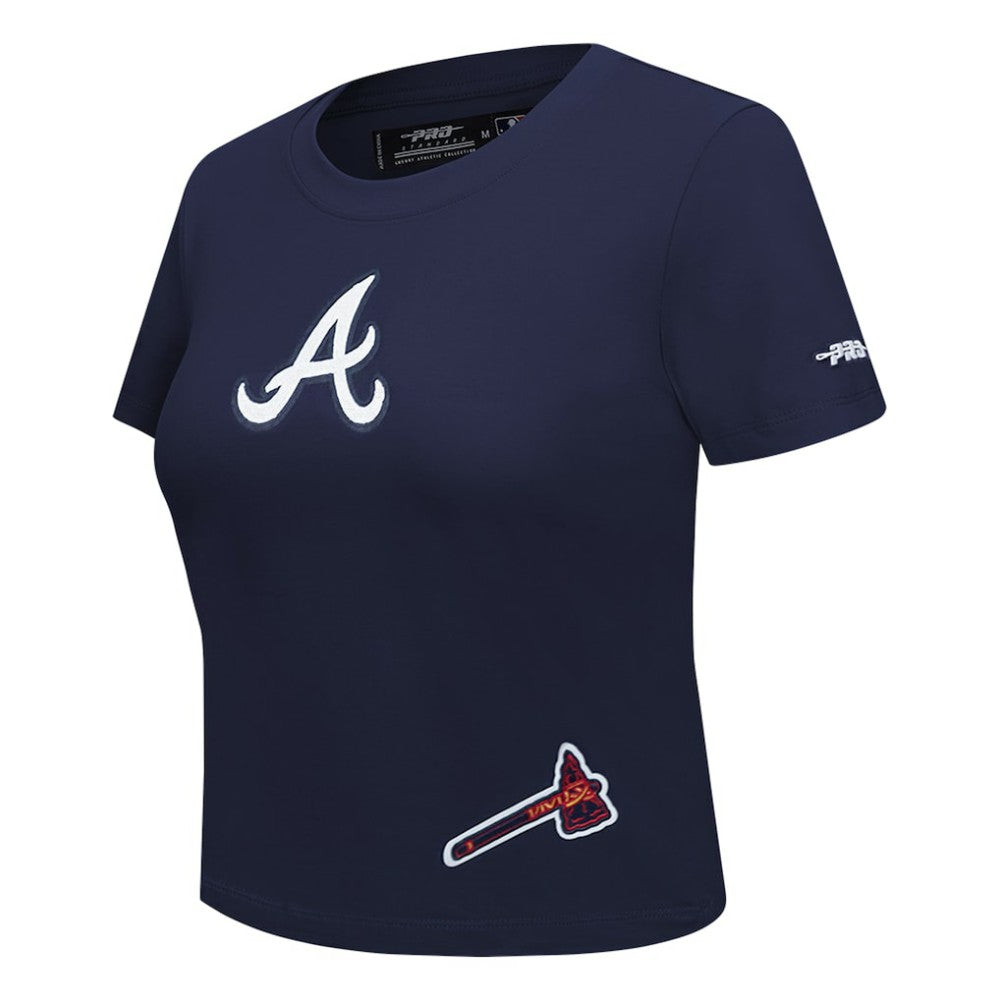 Atlanta Braves Pro Standard Women's Game Day Classics Baby Doll Cropped T-Shirt - MLB T-shirts