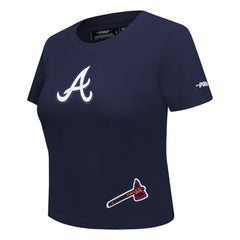 Atlanta Braves Pro Standard Women's Game Day Classics Baby Doll Cropped T-Shirt - MLB T-shirts