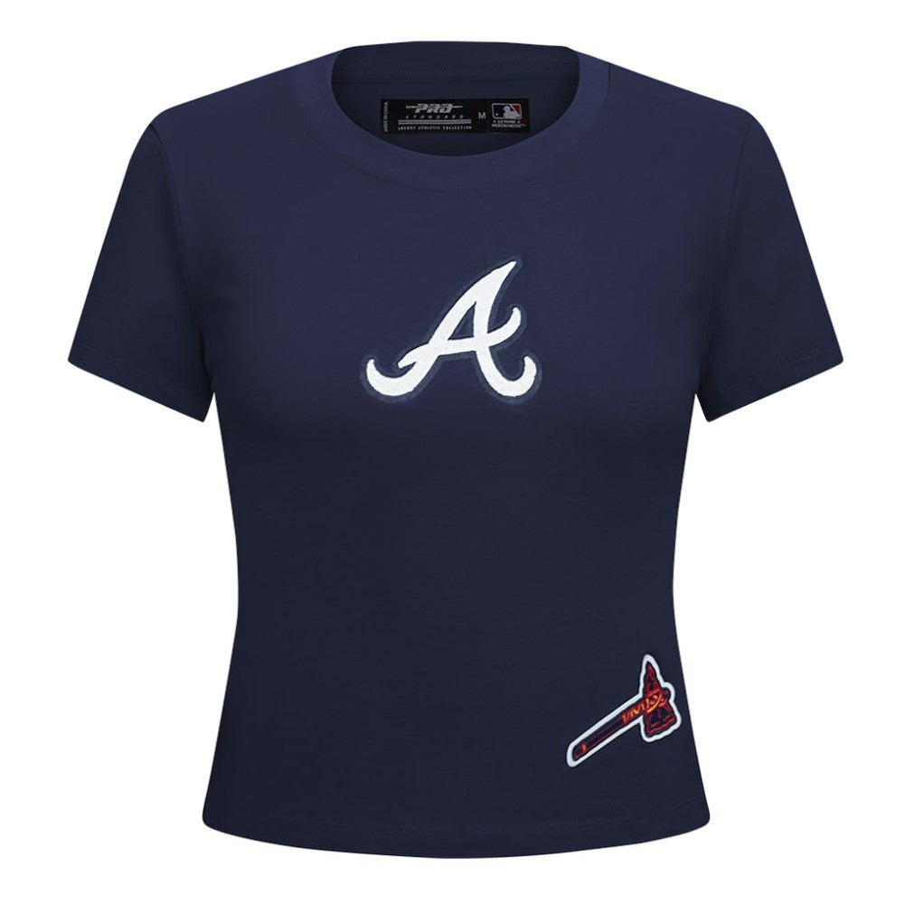 Atlanta Braves Pro Standard Women's Game Day Classics Baby Doll Cropped T-Shirt - MLB T-shirts