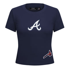 Atlanta Braves Pro Standard Women's Game Day Classics Baby Doll Cropped T-Shirt - MLB T-shirts