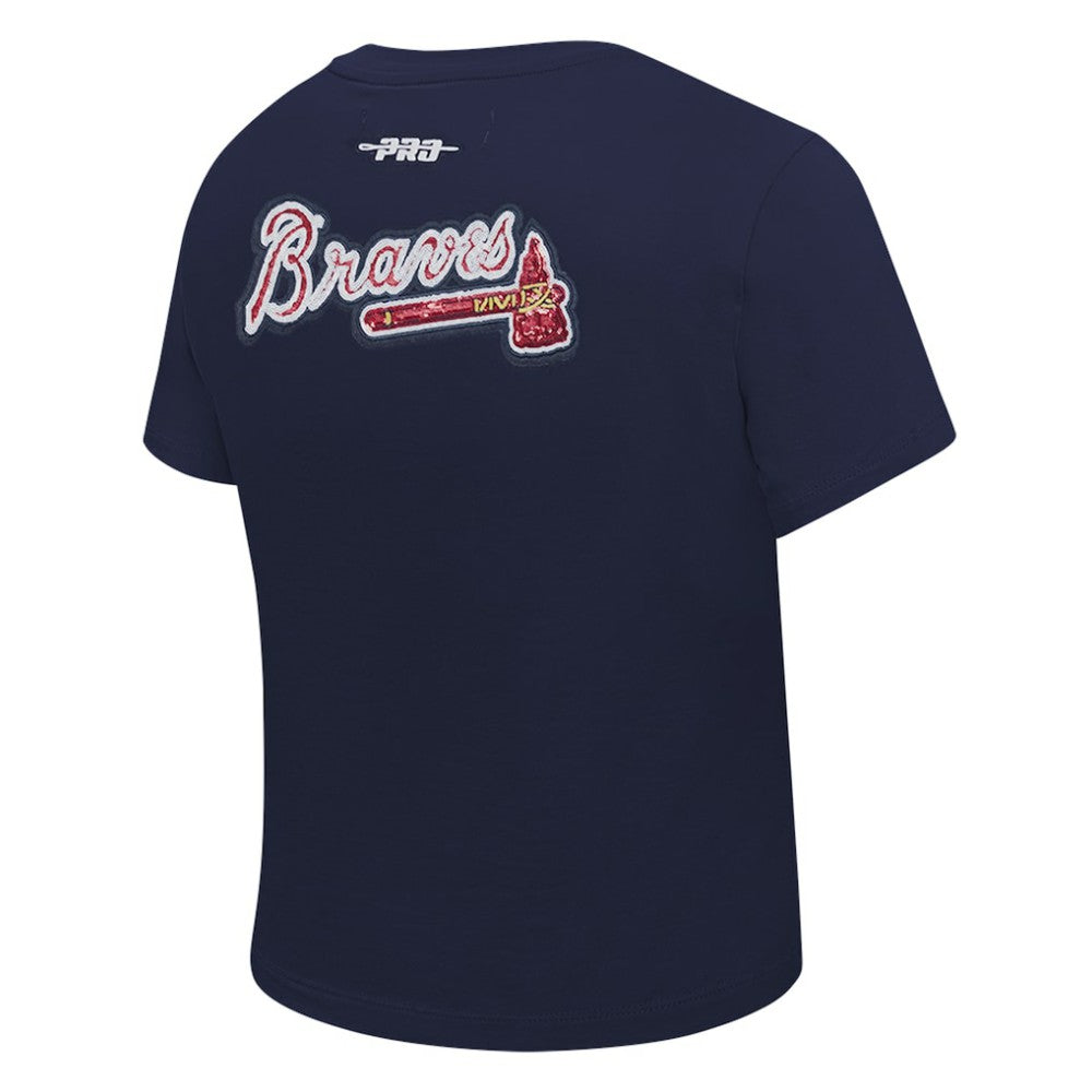 Atlanta Braves Pro Standard Women's Game Day Classics Baby Doll Cropped T-Shirt - MLB T-shirts