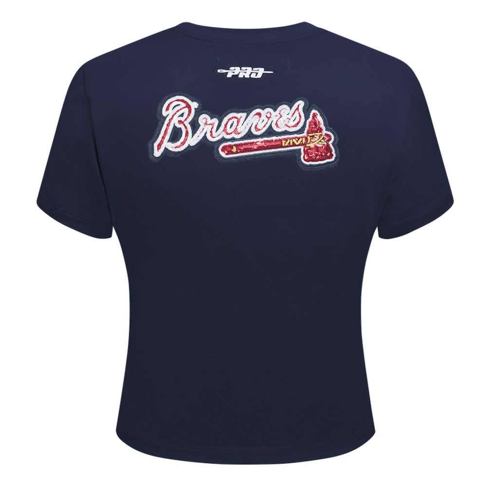 Atlanta Braves Pro Standard Women's Game Day Classics Baby Doll Cropped T-Shirt - MLB T-shirts
