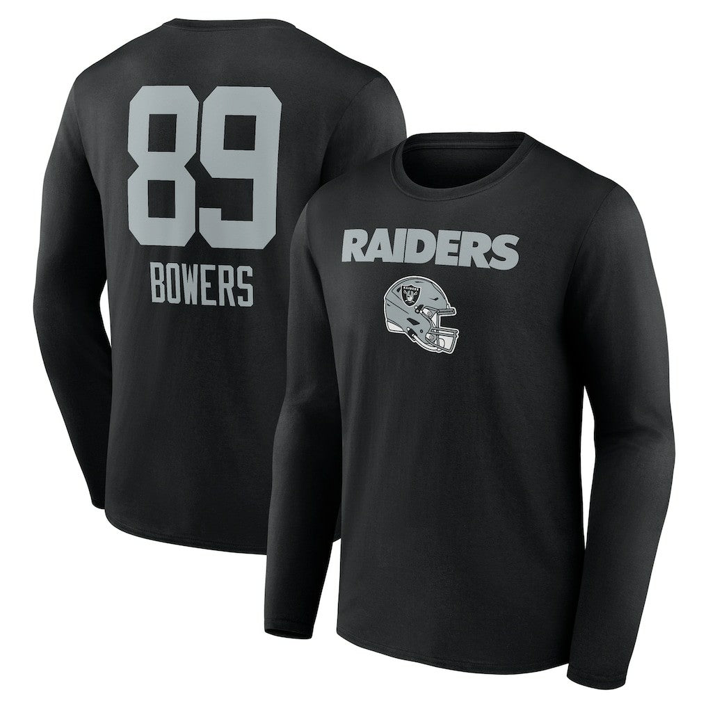 Las Vegas Raiders Brock Bowers  Name & Number Team Wordmark Long Sleeve T-Shirt | NFL Outlet