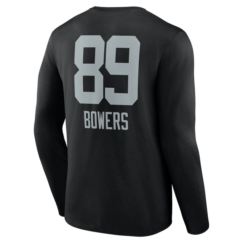 Las Vegas Raiders Brock Bowers  Name & Number Team Wordmark Long Sleeve T-Shirt | NFL Outlet