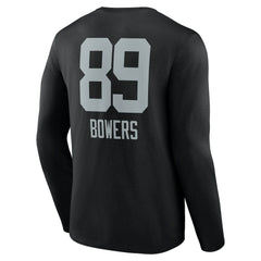 Las Vegas Raiders Brock Bowers  Name & Number Team Wordmark Long Sleeve T-Shirt | NFL Outlet