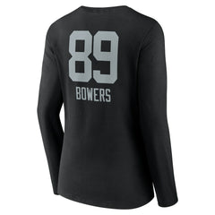 Las Vegas Raiders Brock Bowers  Women's Name & Number Team Wordmark Long Sleeve V-Neck T-Shirt | NFL Sale