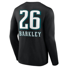 Philadelphia Eagles Saquon Barkley  Name & Number Team Wordmark Long Sleeve T-Shirt | NFL Outlet