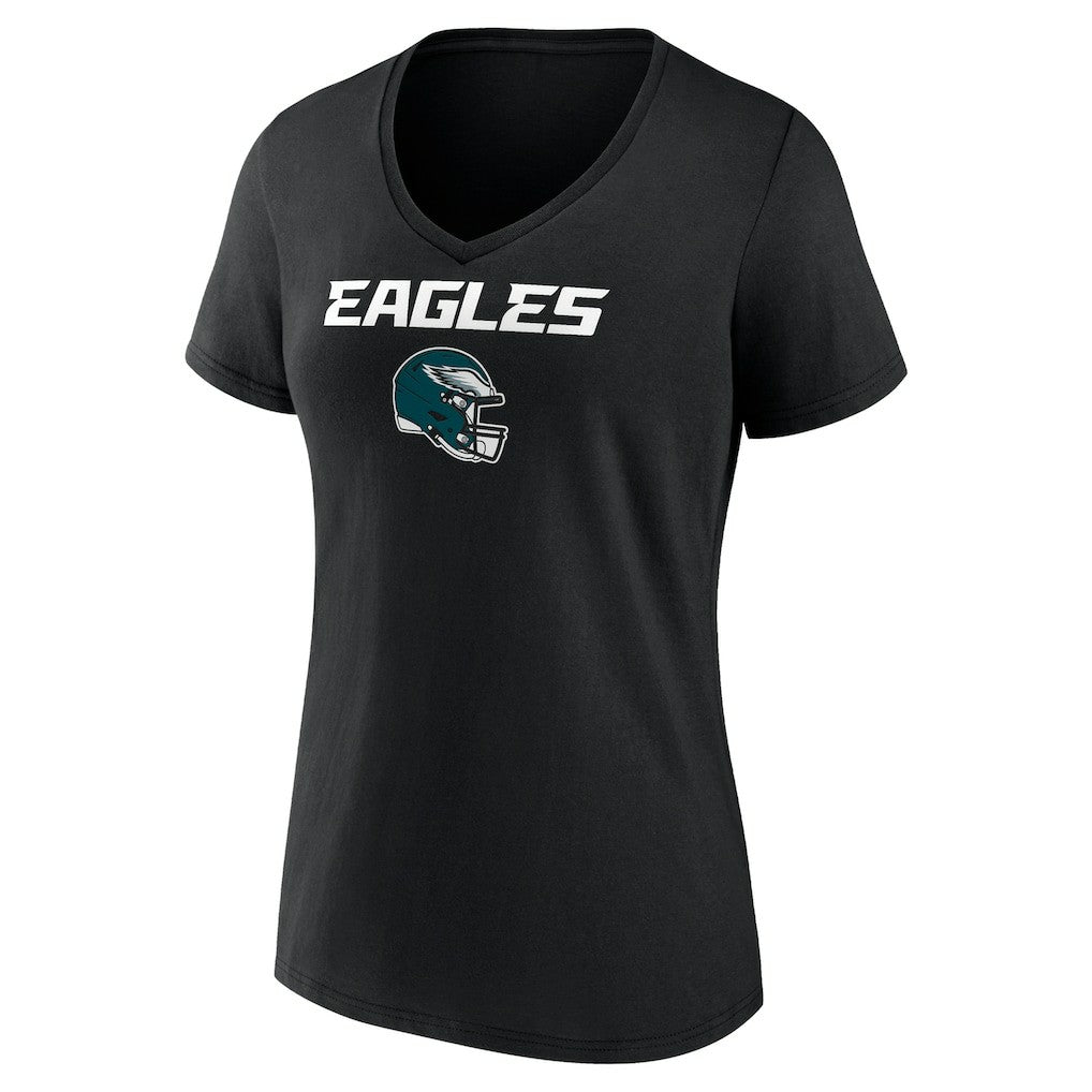 Philadelphia Eagles Saquon Barkley  Women's Name & Number Team Wordmark V-Neck T-Shirt | NFL Outlet