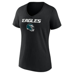 Philadelphia Eagles Saquon Barkley  Women's Name & Number Team Wordmark V-Neck T-Shirt | NFL Outlet