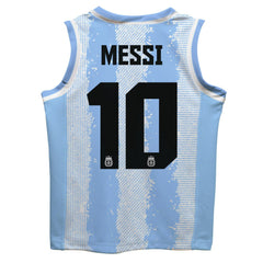 Lionel Messi Argentina National Team Vive La Fete Youth Painted Stripes Basketball Jersey