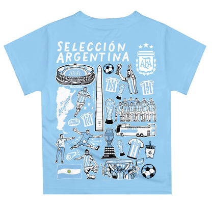Argentina National Team Vive La Fete Youth Impressions Artwork T-Shirt for sale - Light Blue