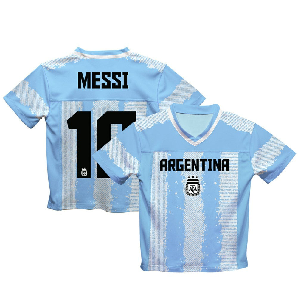Lionel Messi Argentina National Team Vive La Fete  Football Jersey for sale - Light Blue