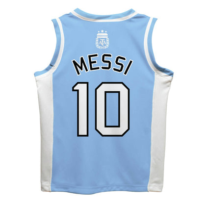 Lionel Messi Argentina National Team Vive La Fete  Mesh Basketball Jersey for sale - Light Blue